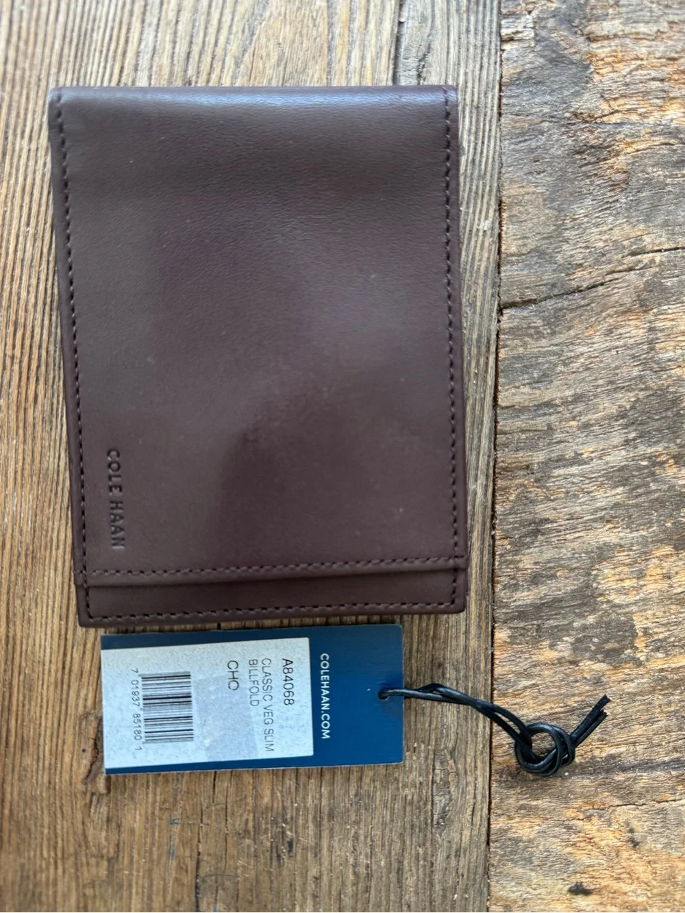 Cole Haan Dark Brown Leather Bi-Fold Card Holder